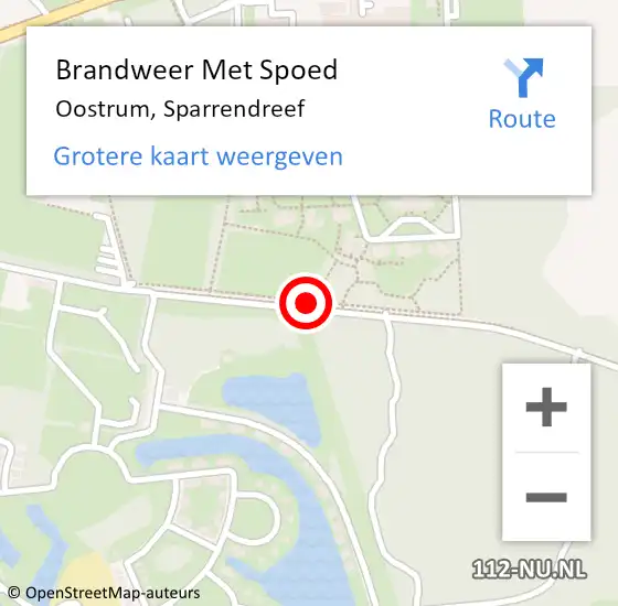 Locatie op kaart van de 112 melding: Brandweer Met Spoed Naar Oostrum, Sparrendreef op 7 mei 2020 20:17