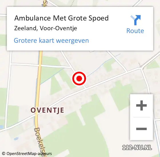 Locatie op kaart van de 112 melding: Ambulance Met Grote Spoed Naar Zeeland, Voor-Oventje op 8 mei 2020 06:29