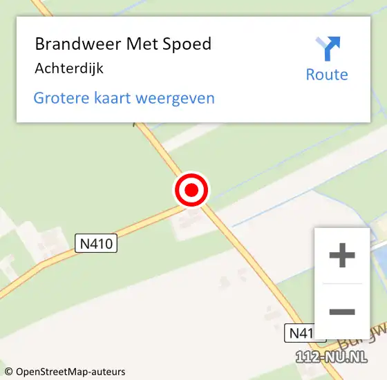 Locatie op kaart van de 112 melding: Brandweer Met Spoed Naar Achterdijk op 8 mei 2020 10:40