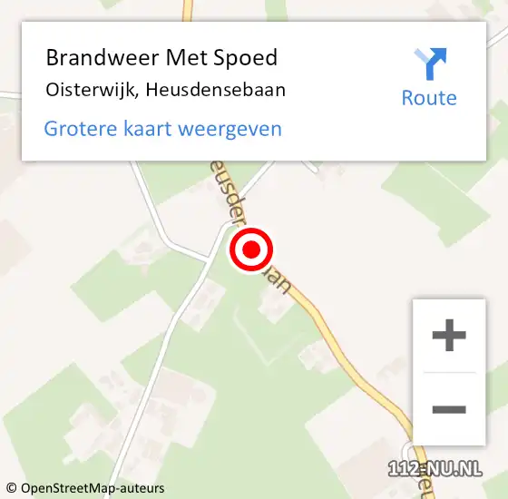 Locatie op kaart van de 112 melding: Brandweer Met Spoed Naar Oisterwijk, Heusdensebaan op 8 mei 2020 19:11