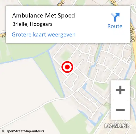 Locatie op kaart van de 112 melding: Ambulance Met Spoed Naar Brielle, Hoogaars op 8 mei 2020 19:53