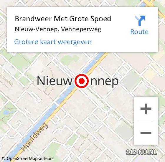 Locatie op kaart van de 112 melding: Brandweer Met Grote Spoed Naar Nieuw-Vennep, Venneperweg op 8 mei 2020 22:17