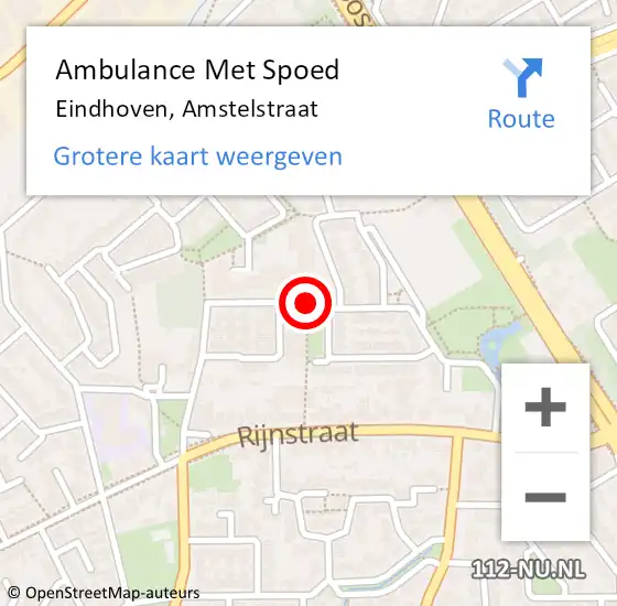Locatie op kaart van de 112 melding: Ambulance Met Spoed Naar Eindhoven, Amstelstraat op 9 mei 2020 14:07