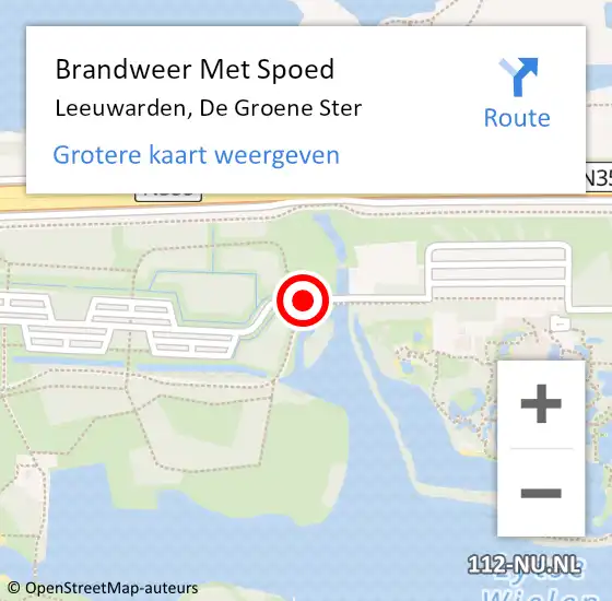 Locatie op kaart van de 112 melding: Brandweer Met Spoed Naar Leeuwarden, De Groene Ster op 9 mei 2020 16:17