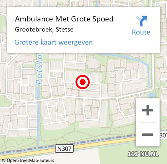 Locatie op kaart van de 112 melding: Ambulance Met Grote Spoed Naar Grootebroek, Stetse op 9 mei 2020 21:03