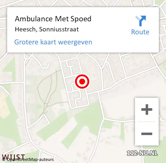 Locatie op kaart van de 112 melding: Ambulance Met Spoed Naar Heesch, Sonniusstraat op 10 mei 2020 08:57