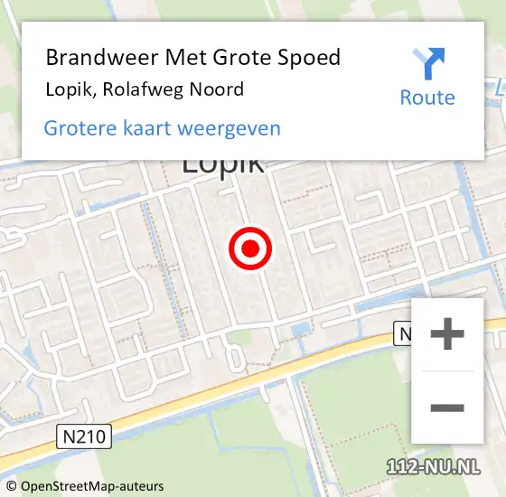 Locatie op kaart van de 112 melding: Brandweer Met Grote Spoed Naar Lopik, Rolafweg Noord op 11 mei 2020 20:55