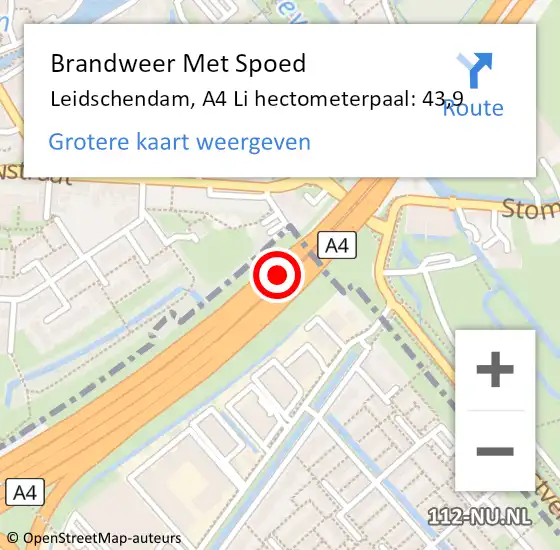 Locatie op kaart van de 112 melding: Brandweer Met Spoed Naar Leidschendam, A4 Li op 12 mei 2020 05:58
