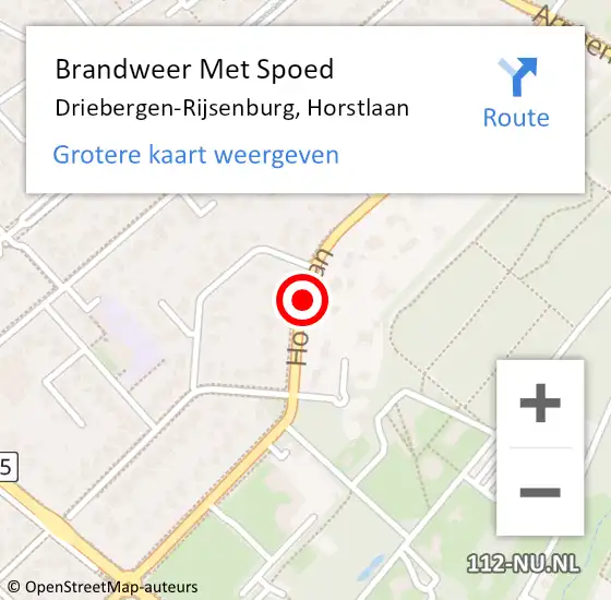 Locatie op kaart van de 112 melding: Brandweer Met Spoed Naar Driebergen-Rijsenburg, Horstlaan op 12 mei 2020 16:05