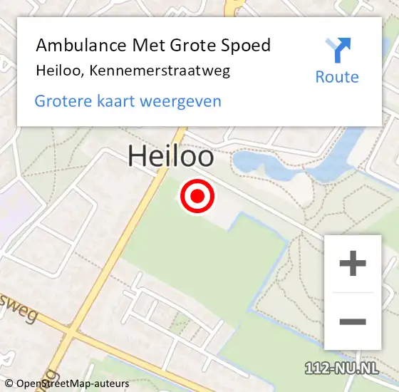 Locatie op kaart van de 112 melding: Ambulance Met Grote Spoed Naar Heiloo, Kennemerstraatweg op 13 mei 2020 10:31
