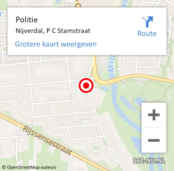 Locatie op kaart van de 112 melding: Politie Nijverdal, P C Stamstraat op 13 mei 2020 15:20
