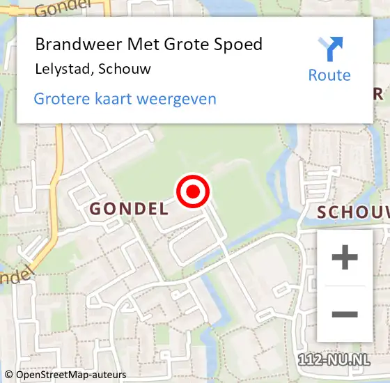 Locatie op kaart van de 112 melding: Brandweer Met Grote Spoed Naar Lelystad, Schouw op 13 mei 2020 19:35