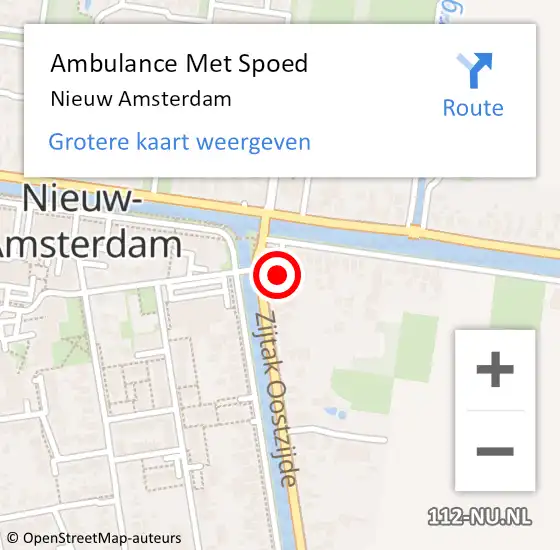 Locatie op kaart van de 112 melding: Ambulance Met Spoed Naar Nieuw Amsterdam op 13 mei 2020 22:30