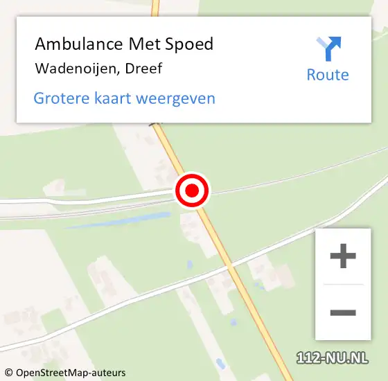 Locatie op kaart van de 112 melding: Ambulance Met Spoed Naar Wadenoijen, Dreef op 14 mei 2020 12:12
