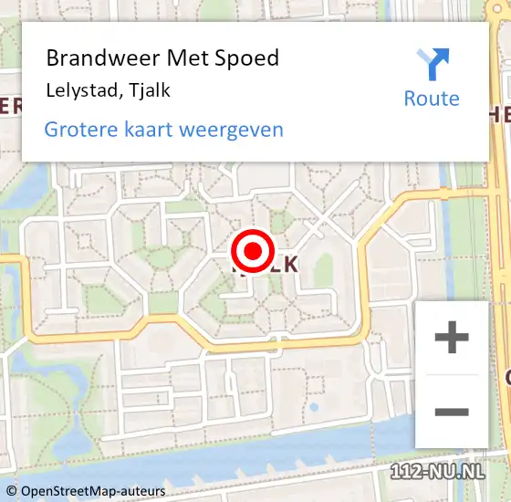 Locatie op kaart van de 112 melding: Brandweer Met Spoed Naar Lelystad, Tjalk op 14 mei 2020 14:26