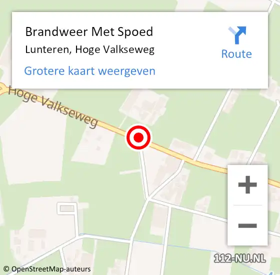 Locatie op kaart van de 112 melding: Brandweer Met Spoed Naar Lunteren, Hoge Valkseweg op 14 mei 2020 19:34