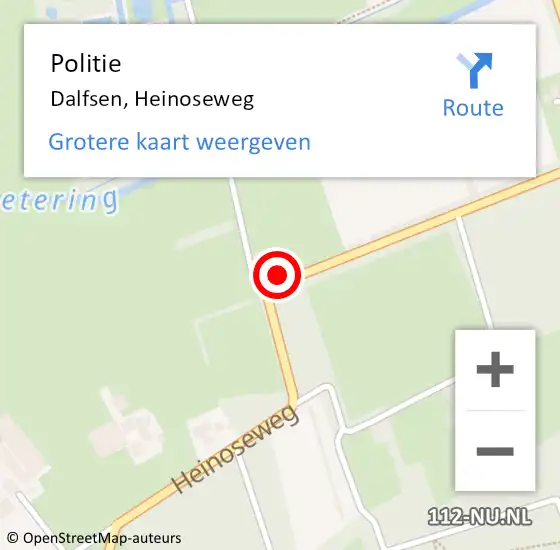 Locatie op kaart van de 112 melding: Politie Dalfsen, Heinoseweg op 14 mei 2020 20:22
