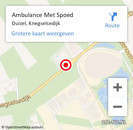 Locatie op kaart van de 112 melding: Ambulance Met Spoed Naar Duizel, Knegselsedijk op 16 mei 2020 12:05