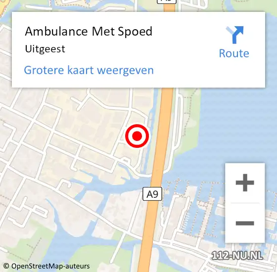 Locatie op kaart van de 112 melding: Ambulance Met Spoed Naar Uitgeest op 17 mei 2020 16:12