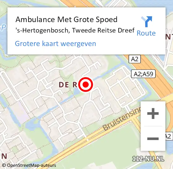 Locatie op kaart van de 112 melding: Ambulance Met Grote Spoed Naar 's-Hertogenbosch, Tweede Reitse Dreef op 17 mei 2020 19:19