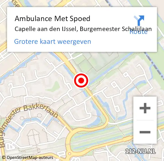 Locatie op kaart van de 112 melding: Ambulance Met Spoed Naar Capelle aan den IJssel, Burgemeester Schalijlaan op 18 mei 2020 14:33