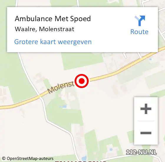 Locatie op kaart van de 112 melding: Ambulance Met Spoed Naar Waalre, Molenstraat op 18 mei 2020 16:21
