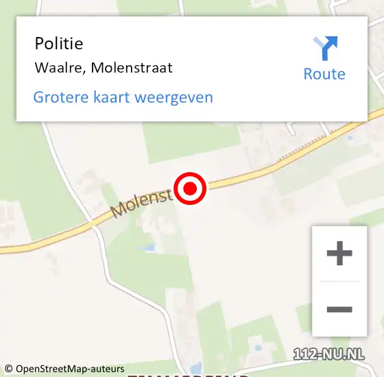 Locatie op kaart van de 112 melding: Politie Waalre, Molenstraat op 18 mei 2020 16:23