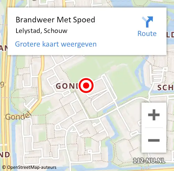 Locatie op kaart van de 112 melding: Brandweer Met Spoed Naar Lelystad, Schouw op 18 mei 2020 21:24
