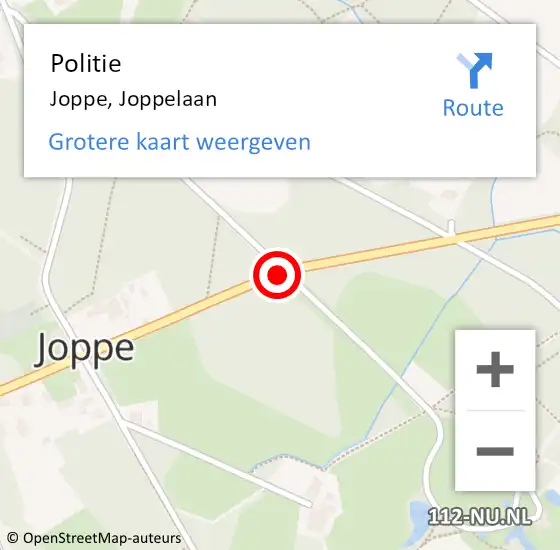 Locatie op kaart van de 112 melding: Politie Joppe, Joppelaan op 19 mei 2020 00:33