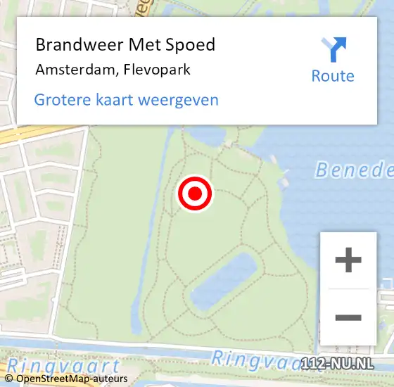 Locatie op kaart van de 112 melding: Brandweer Met Spoed Naar Amsterdam, Flevopark op 19 mei 2020 05:58