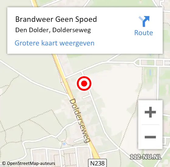 Locatie op kaart van de 112 melding: Brandweer Geen Spoed Naar Den Dolder, Dolderseweg op 19 mei 2020 07:27