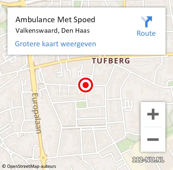 Locatie op kaart van de 112 melding: Ambulance Met Spoed Naar Valkenswaard, Den Haas op 19 mei 2020 09:31
