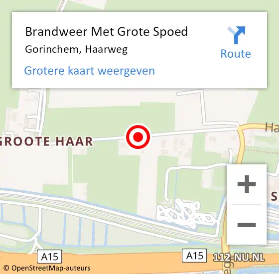Locatie op kaart van de 112 melding: Brandweer Met Grote Spoed Naar Gorinchem, Haarweg op 19 mei 2020 15:07