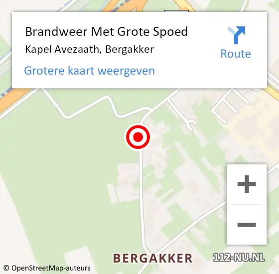 Locatie op kaart van de 112 melding: Brandweer Met Grote Spoed Naar Kapel Avezaath, Bergakker op 19 mei 2020 17:59