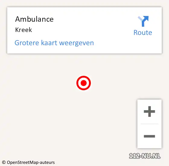 Locatie op kaart van de 112 melding: Ambulance Kreek op 20 mei 2020 13:48