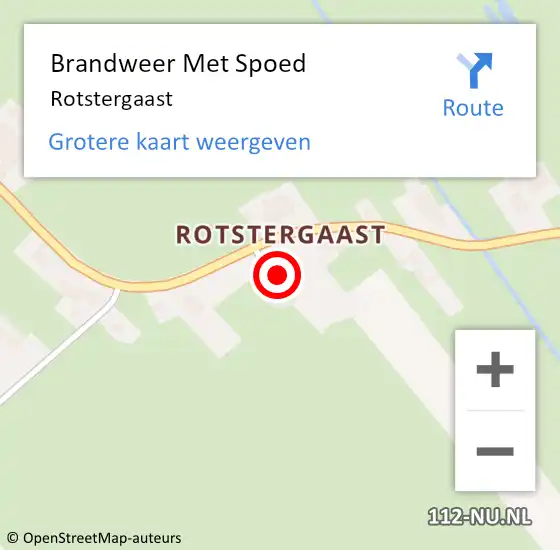 Locatie op kaart van de 112 melding: Brandweer Met Spoed Naar Rotstergaast op 21 mei 2020 11:44