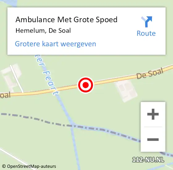 Locatie op kaart van de 112 melding: Ambulance Met Grote Spoed Naar Hemelum, De Soal op 21 mei 2020 15:43