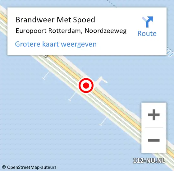 Locatie op kaart van de 112 melding: Brandweer Met Spoed Naar Europoort Rotterdam, Noordzeeweg op 21 mei 2020 16:54