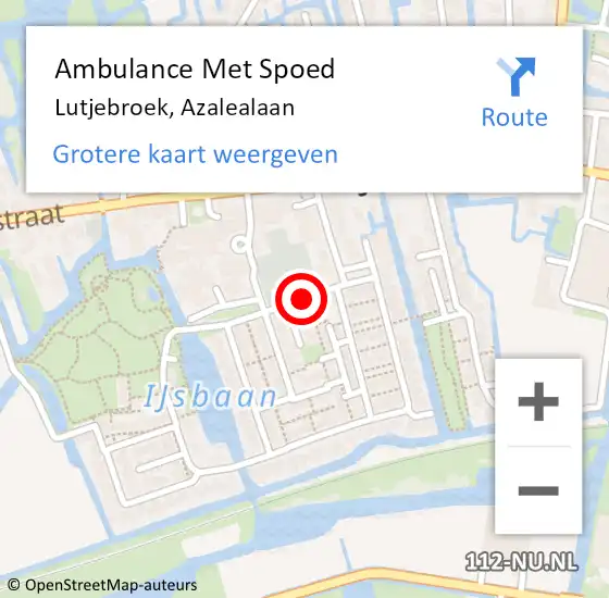 Locatie op kaart van de 112 melding: Ambulance Met Spoed Naar Lutjebroek, Azalealaan op 21 mei 2020 18:17