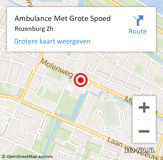 Locatie op kaart van de 112 melding: Ambulance Met Grote Spoed Naar Rozenburg Zh op 21 mei 2020 21:17