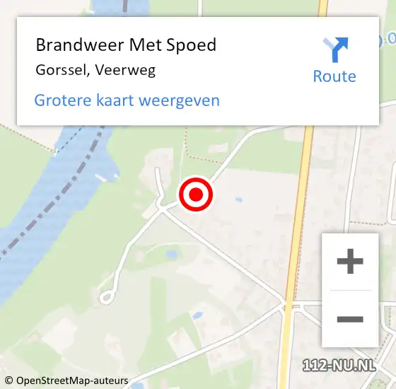 Locatie op kaart van de 112 melding: Brandweer Met Spoed Naar Gorssel, Veerweg op 21 mei 2020 23:08