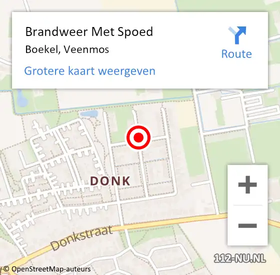 Locatie op kaart van de 112 melding: Brandweer Met Spoed Naar Boekel, Veenmos op 22 mei 2020 01:04