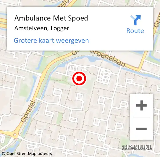 Locatie op kaart van de 112 melding: Ambulance Met Spoed Naar Amstelveen, Logger op 22 mei 2020 07:18