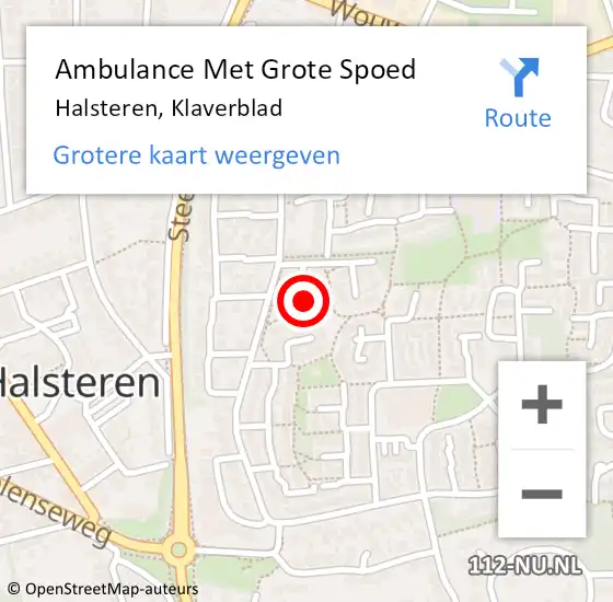Locatie op kaart van de 112 melding: Ambulance Met Grote Spoed Naar Halsteren, Klaverblad op 23 mei 2020 08:55