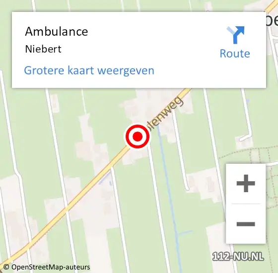 Locatie op kaart van de 112 melding: Ambulance Niebert op 23 mei 2020 13:24