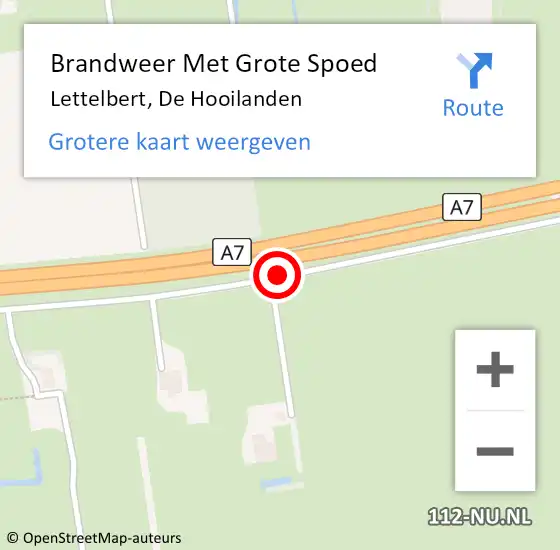 Locatie op kaart van de 112 melding: Brandweer Met Grote Spoed Naar Lettelbert, De Hooilanden op 23 mei 2020 13:30