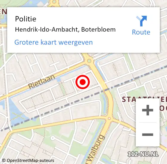 Locatie op kaart van de 112 melding: Politie Hendrik-Ido-Ambacht, Boterbloem op 23 mei 2020 13:34