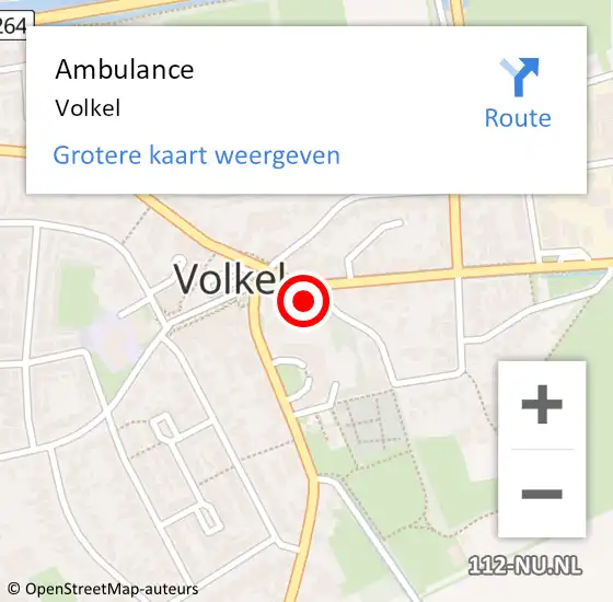 Locatie op kaart van de 112 melding: Ambulance Volkel op 23 mei 2020 13:59
