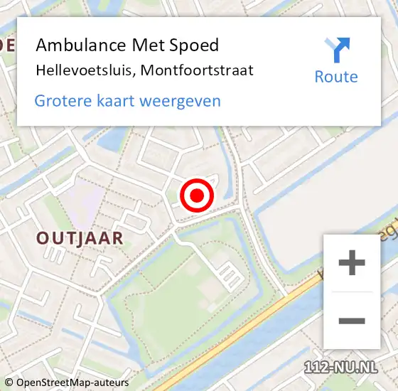 Locatie op kaart van de 112 melding: Ambulance Met Spoed Naar Hellevoetsluis, Montfoortstraat op 23 mei 2020 14:26