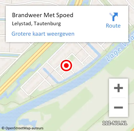 Locatie op kaart van de 112 melding: Brandweer Met Spoed Naar Lelystad, Tautenburg op 23 mei 2020 14:51